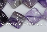 CTW56 15.5 inches 15*15mm twisted diamond amethyst gemstone beads