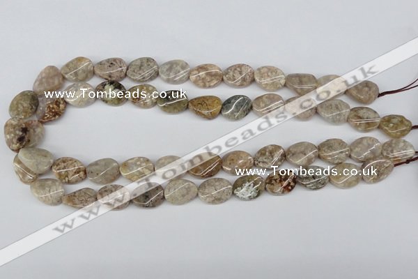 CTW58 15.5 inches 12*16mm twisted oval jasper gemstone beads