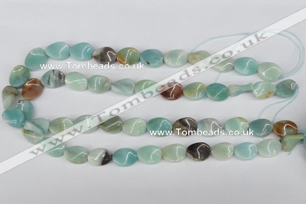 CTW59 15.5 inches 12*16mm twisted oval amazonite gemstone beads