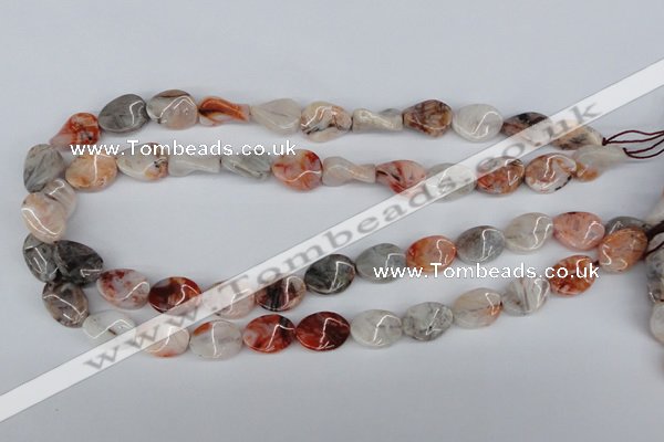 CTW60 15.5 inches 12*16mm twisted oval agate gemstone beads