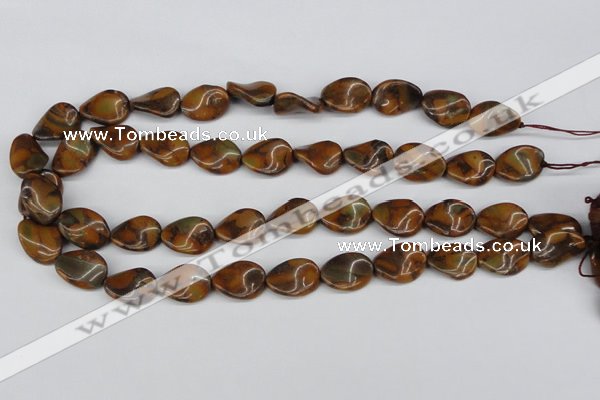 CTW62 15.5 inches 13*18mm twisted oval jasper gemstone beads