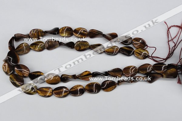 CTW63 15.5 inches 13*18mm twisted oval yellow tiger eye beads