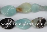 CTW65 15.5 inches 13*18mm twisted oval amazonite gemstone beads