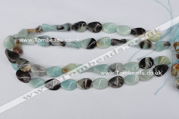 CTW67 15.5 inches 15*20mm twisted oval amazonite gemstone beads