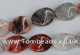 CTW68 15.5 inches 15*20mm twisted oval agate gemstone  beads