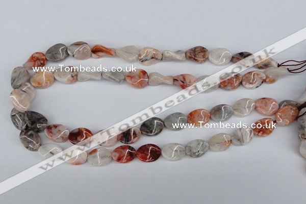 CTW68 15.5 inches 15*20mm twisted oval agate gemstone  beads