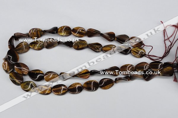 CTW69 15.5 inches 15*20mm twisted oval yellow tiger eye beads