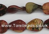 CTW71 15.5 inches 15*20mm twisted oval picasso jasper beads