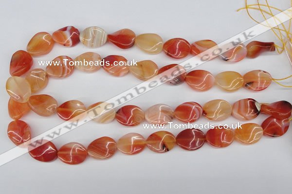 CTW73 15.5 inches 15*20mm twisted oval agate gemstone beads