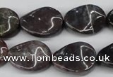 CTW74 15.5 inches 15*20mm twisted oval moss agate gemstone beads