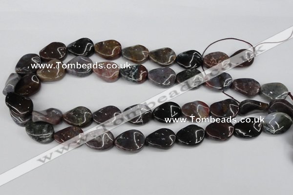 CTW74 15.5 inches 15*20mm twisted oval moss agate gemstone beads