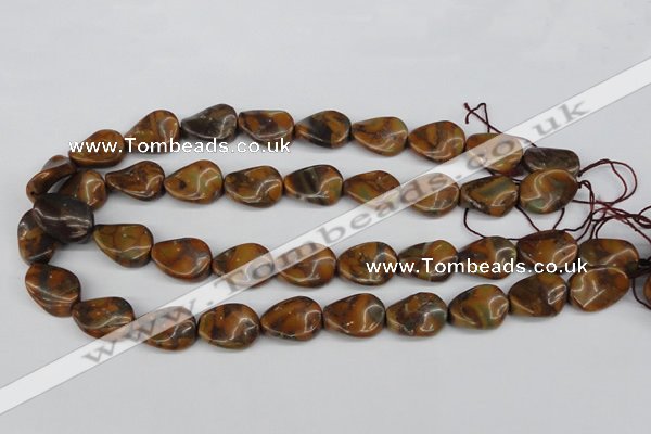 CTW75 15.5 inches 15*20mm twisted oval jasper gemstone beads