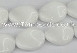 CTW76 15.5 inches 15*20mm twisted oval white agate gemstone beads