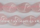 CTW80 15.5 inches 15*20mm twisted oval rose quartz beads