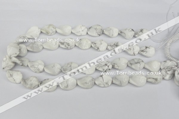 CTW82 15.5 inches 15*20mm twisted oval white howlite turquoise beads