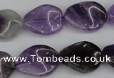 CTW83 15.5 inches 15*20mm twisted oval amethyst gemstone beads