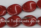 CTW85 15.5 inches 15*20mm twisted oval red jasper gemstone beads