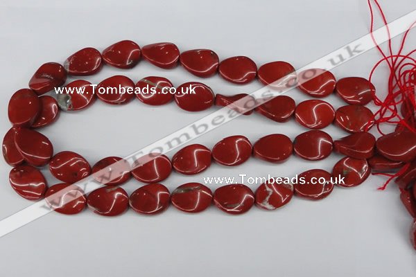 CTW85 15.5 inches 15*20mm twisted oval red jasper gemstone beads