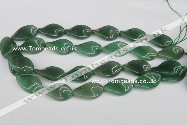 CTW90 15.5 inches 18*30mm twisted oval green aventurine beads