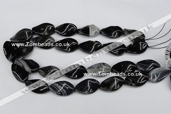 CTW96 15.5 inches 18*30mm twisted oval madagascar agate beads