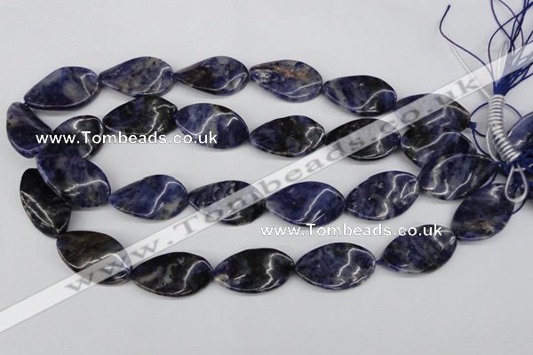 CTW97 15.5 inches 18*30mm twisted oval sodalite gemstone beads