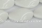 CTW99 15.5 inches 18*30mm twisted oval white agate gemstone beads