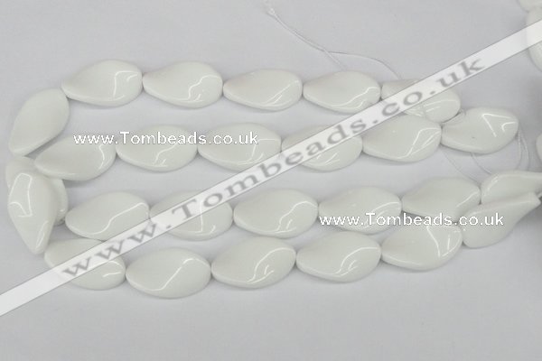 CTW99 15.5 inches 18*30mm twisted oval white agate gemstone beads
