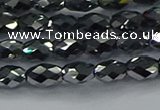 CTZ646 15.5 inches 5*8mm faceted rice terahertz beads wholesale