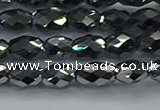 CTZ647 15.5 inches 6*9mm faceted rice terahertz beads wholesale