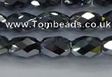 CTZ648 15.5 inches 7*11mm faceted rice terahertz beads wholesale