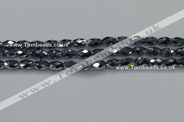 CTZ649 15.5 inches 8*12mm faceted rice terahertz beads wholesale