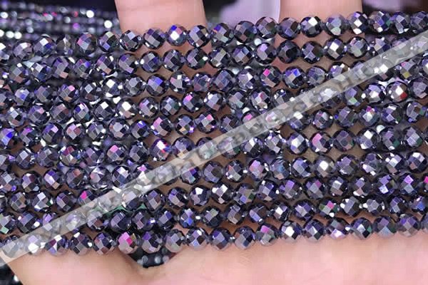 CTZ653 15.5 inches 4mm faceted round tiny terahertz beads