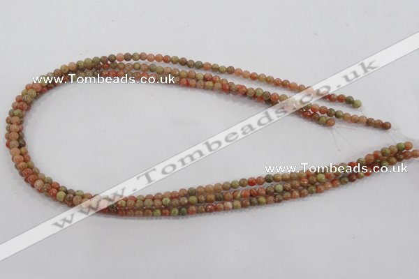 CUG100 15.5 inches 4mm round Chinese unakite beads wholesale