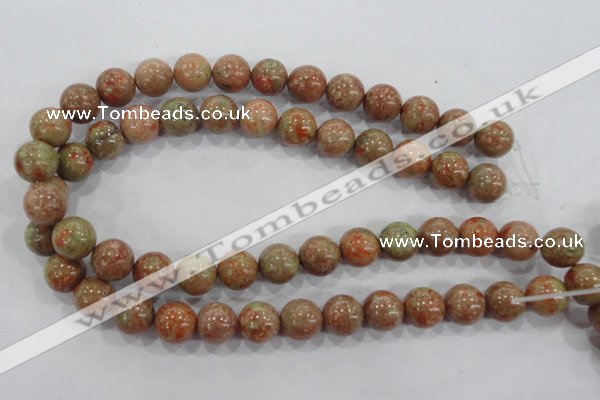 CUG105 15.5 inches 14mm round Chinese unakite beads wholesale