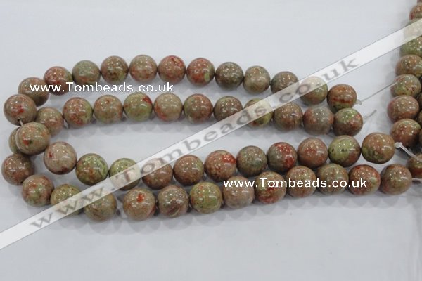 CUG106 15.5 inches 16mm round Chinese unakite beads wholesale