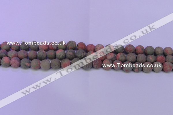 CUG181 15.5 inches 6mm round matte unakite gemstone beads