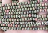 CUG190 15.5 inches 4mm round matte unakite beads wholesale