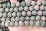 CUG193 15.5 inches 10mm round matte unakite beads wholesale