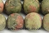 CUG209 15 inches 12mm round matte unakite beads