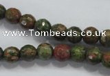 CUG300 15.5 inches 4mm faceted round unakite gemstone beads