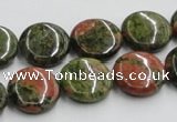 CUG50 16 inches 15mm flat round natural unakite gemstone beads wholesale