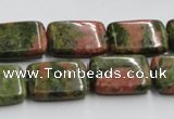 CUG53 16 inches 13*18mm rectangle natural unakite gemstone beads