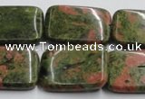 CUG54 16 inches 22*30mm rectangle natural unakite gemstone beads