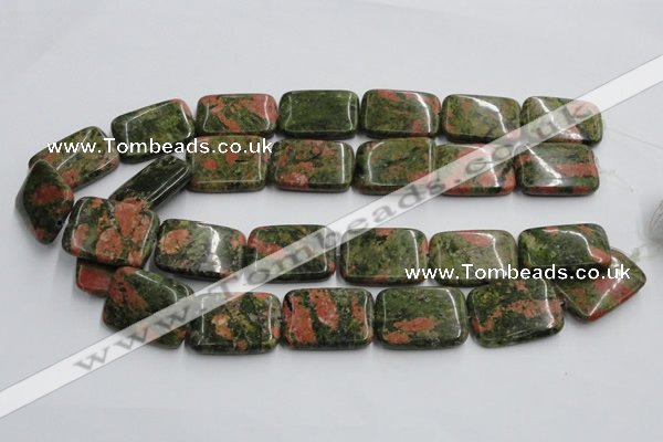 CUG54 16 inches 22*30mm rectangle natural unakite gemstone beads