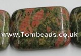 CUG55 16 inches 30*40mm rectangle natural unakite gemstone beads