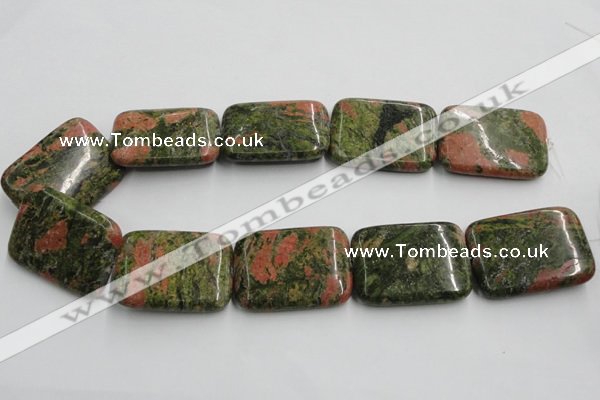 CUG55 16 inches 30*40mm rectangle natural unakite gemstone beads