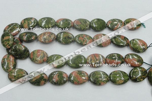 CUG62 16 inches 18*25mm oval natural unakite gemstone beads wholesale