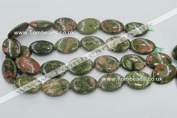 CUG63 16 inches 22*30mm oval natural unakite gemstone beads wholesale