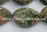 CUG64 16 inches 22*30mm twisted leaf natural unakite beads wholesale