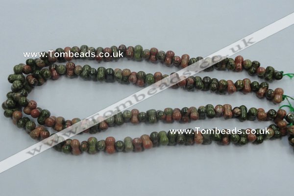 CUG65 16 inches 8*12mm bone natural unakite gemstone beads wholesale